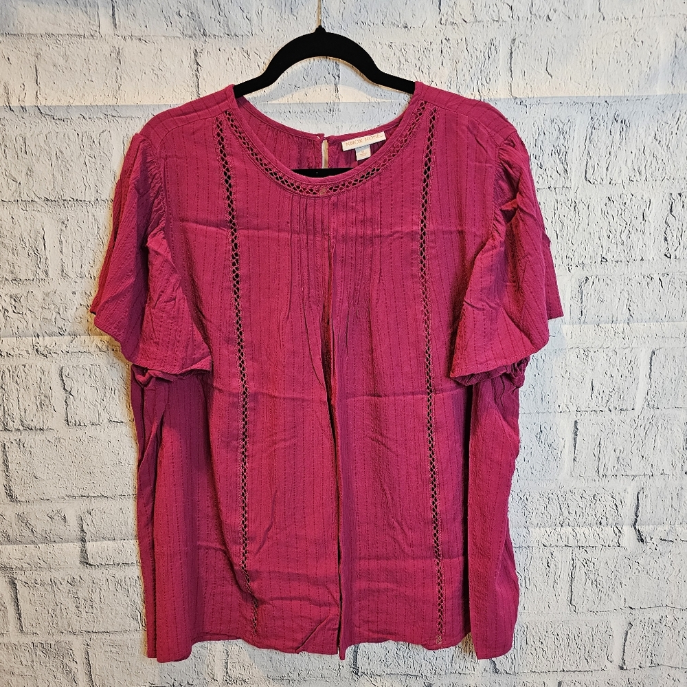 KNOX ROSE vibrant pink shirt